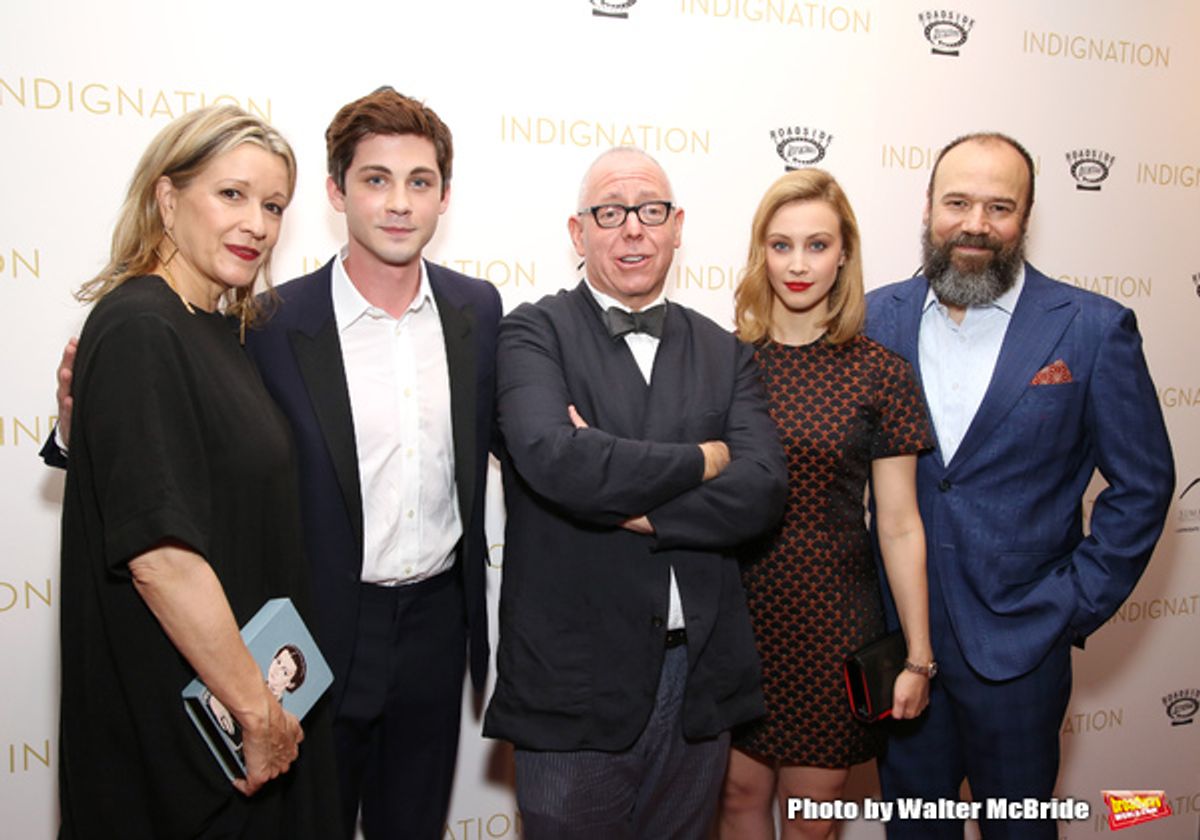 Linda Emond, Logan Lerman, director James Schamus, Sarah Gadon and Danny Burstein  at 