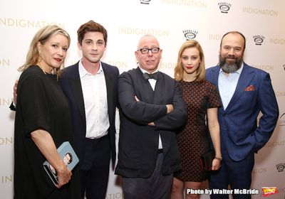 Linda Emond, Logan Lerman, director James Schamus, Sarah Gadon and Danny Burstein  Photo