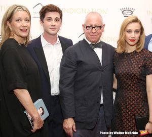 Linda Emond, Logan Lerman, director James Schamus and Sarah Gadon Photo