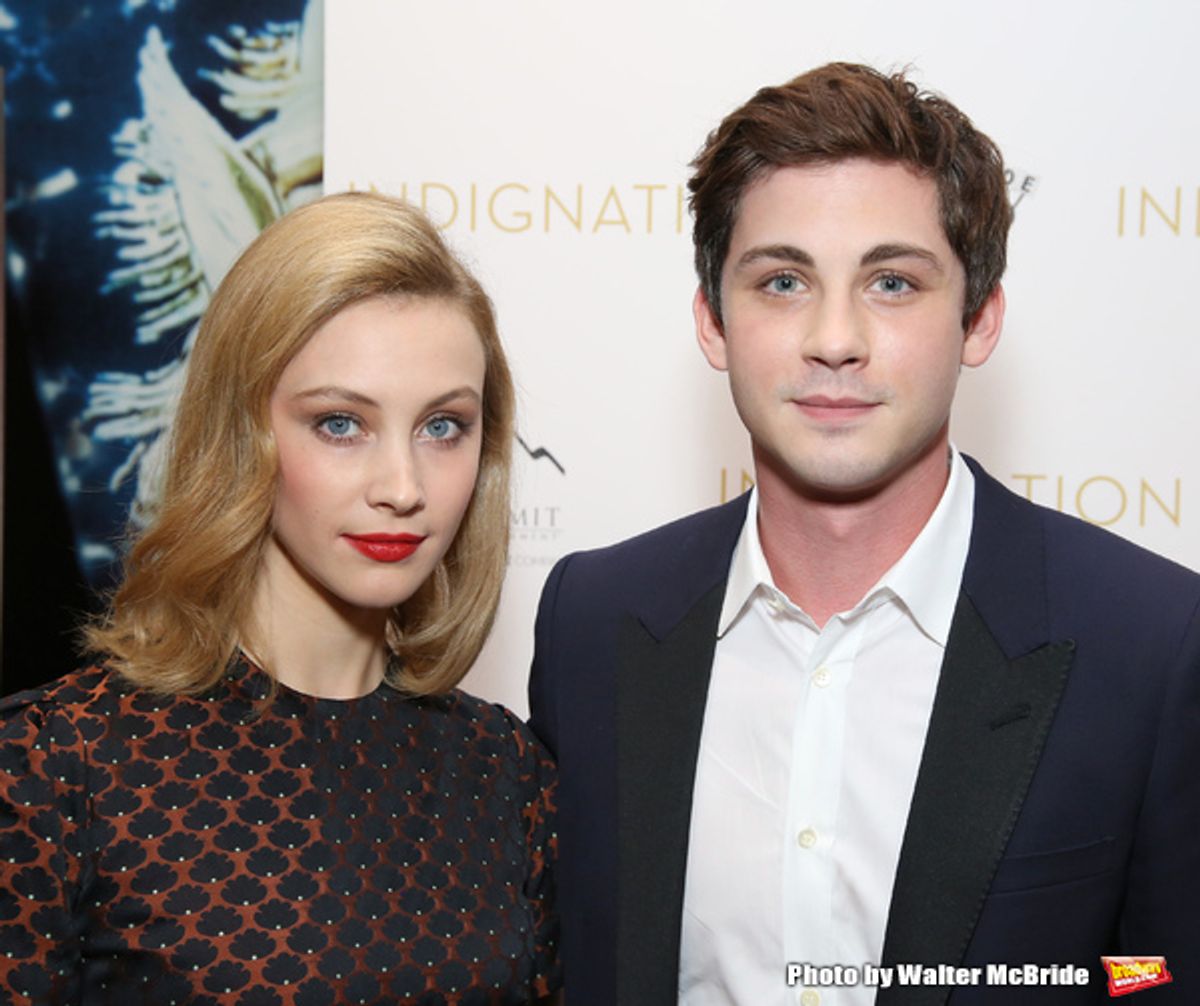 Sarah Gadon and Logan Lerman at 