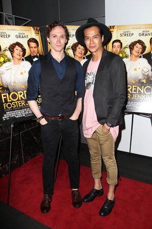 New York, NY - - 7/25/16 - Special Screening and Reception in Celebration of Paramount Pictures "Florence Foster Jenkins" held at Paramount Pictures in New York...-Pictured: Sebastian Arcelus and guest.-Photo by: Kristina Bumphrey/StarPix @ BroadwayWorld New York, NY - - 7/25/16 - Special Screening and Reception in Celebration of Paramou Photo