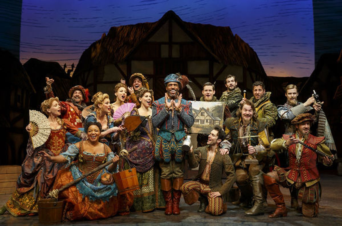 Andre Ward (center) and the cast of SOMETHING ROTTEN! at 