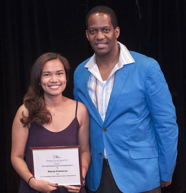 Sheryl Polancos - Youth Empowerment Scholarship Award ($1,500) and Van Dirk Fisher. P Photo