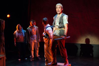 Jackson Perrin (front) with Catherine Landeta, Jamen Nanthakumar, Brendan Malafronte  Photo