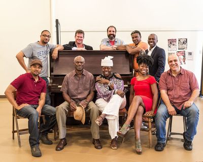 The cast for August Wilson's MA RAINEY'S BLACK BOTTOM: (front) Jason Dirden, Glynn Tu Photo