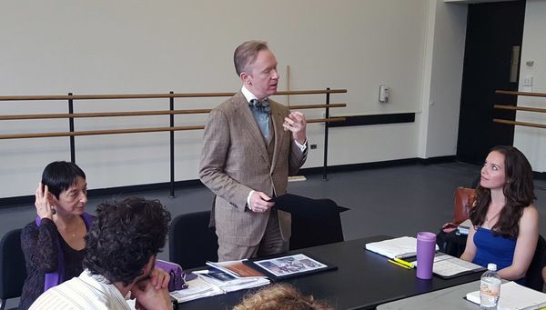 David Zyla discussing his costume design with Jane Kosminsky, Patricia Noonan, and co Photo