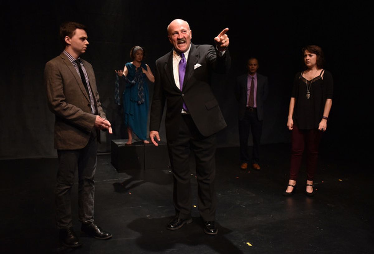 (left to right) Cody Dericks, Jess Thigpen, Gary Smilty, Gerald Richardson and Colleen DeRosa in CPA Productionsâ€™ DAPHNEâ€™S SUNSET, with book and lyrics by Kevin Jaeger, music by Alex Mitchell, directed by Mark Lococo and music direction by Justin LaFo at 