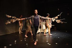 (front center) Nick Graffagna with the cast of in Kokandy Productionsâ€™ FLIGHT, Photo