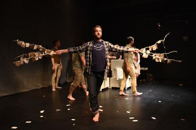 (front center) Nick Graffagna with the cast of in Kokandy Productionsâ€™ FLIGHT, Photo