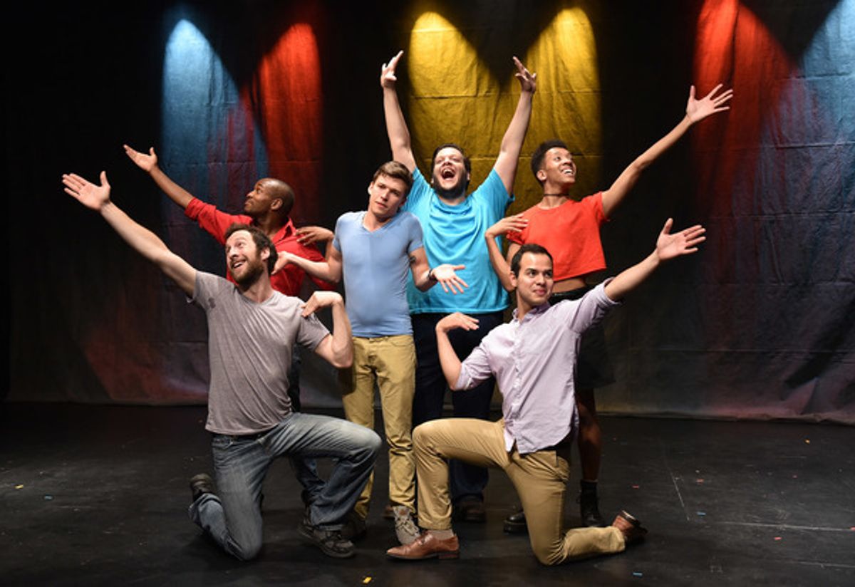 Conor McGarry (center) with (clockwise from left) Maxwell J. DeTogne, Korey White, Vasily Deris, Jerome White and Francisco Lopez in Rogue Elephant Productionsâ€™ PLANTED, co-conceived by Christopher Pazdernik and Jeff Bouthiette, music & lyrics by Jeff B at 