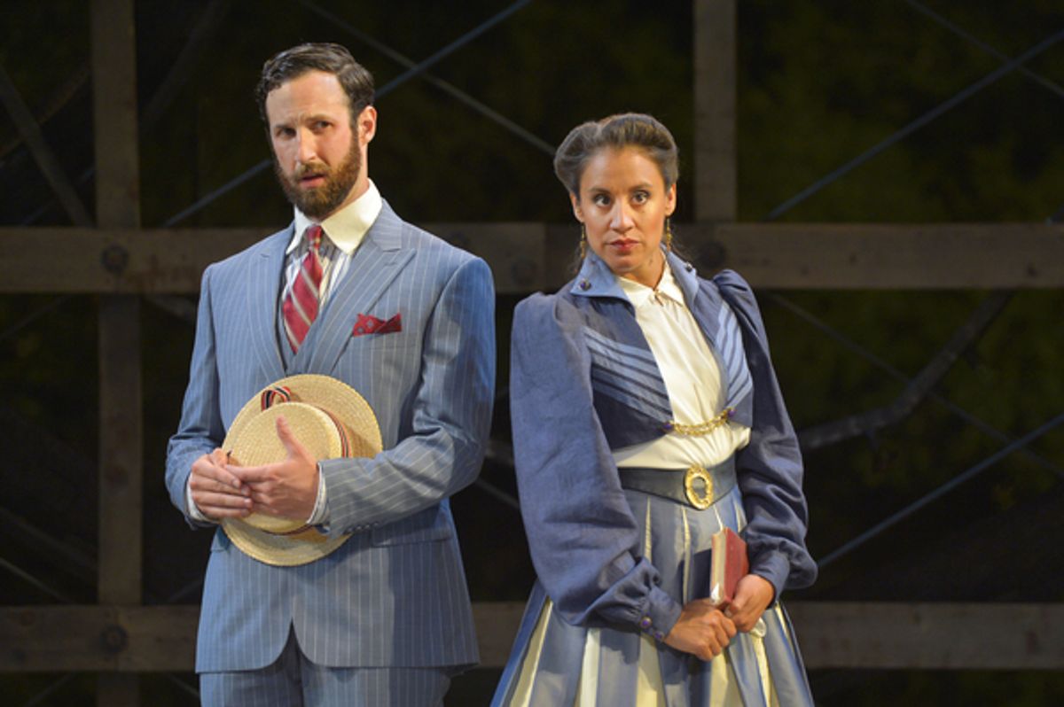 (L to R) Matthew Baldiga as Valentine and Sabina Zuniga Varela as Gloria in California Shakespeare Theater''s production of Shaw''s YOU NEVER CAN TELL, directed by Lisa Peterson; photo by Kevin Berne. at 