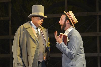 (L to R) Michael Torres as Fergus Crampton and Matthew Baldiga as Valentine in Califo Photo