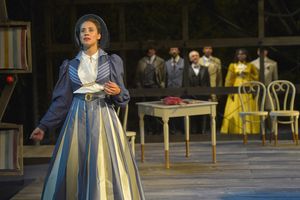 (foreground) Sabina Zuniga Varela as Gloria and the cast in California Shakespeare Th Photo