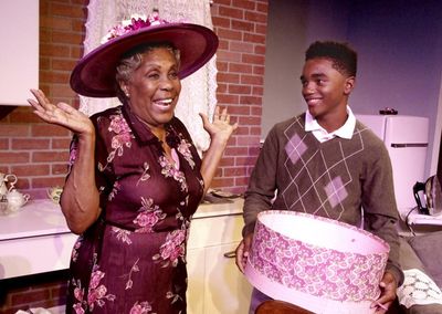 Mama ;loves her new gardening hat (Starletta DuPois and Jaden Martin ) Photo