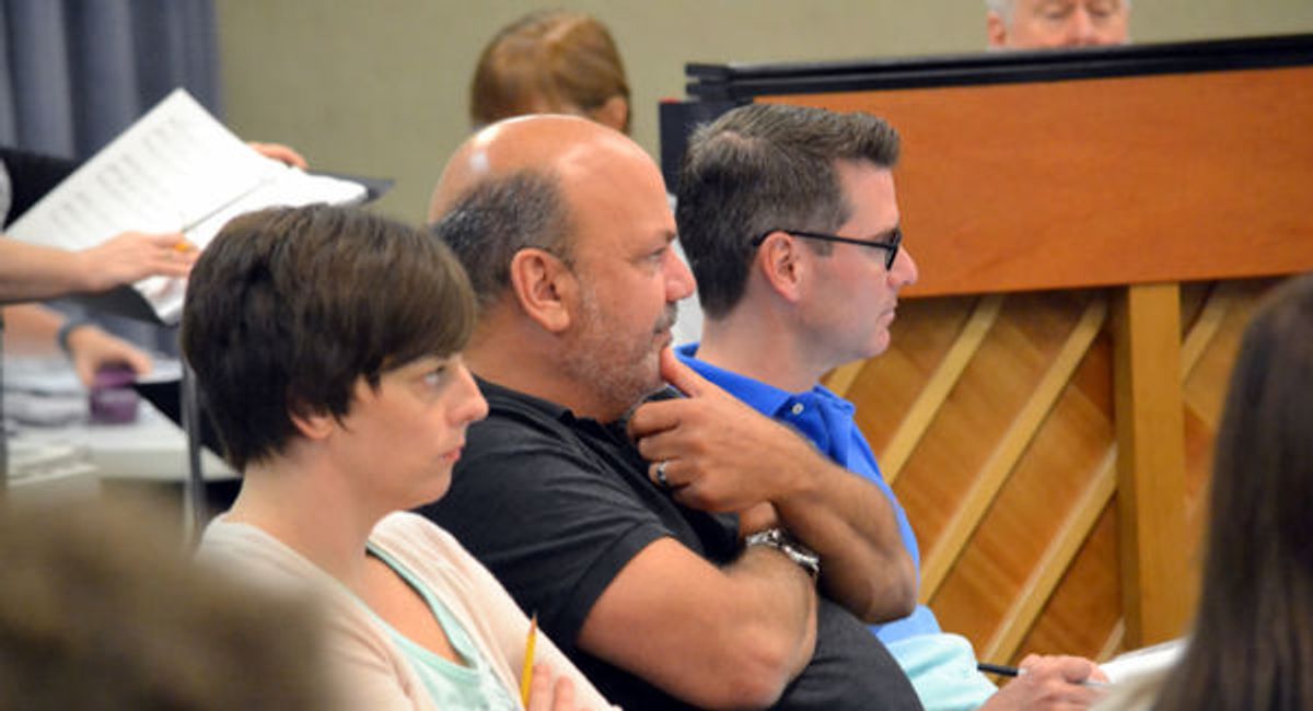 Casey Hushion, Casey Nicholaw and Chad Beguelin at 