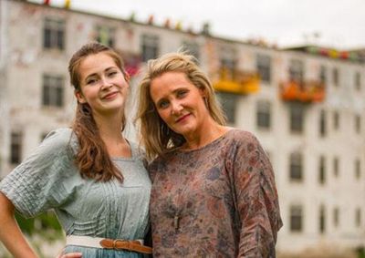 (from left) Kiersten Frumkin as the daughter and bride-to-be, Sophie,  and Amy Montgo Photo