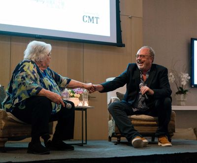Music Row Storytellers honoree Hazel Smith and Mike Dungan, Chairman & CEO of Univers Photo