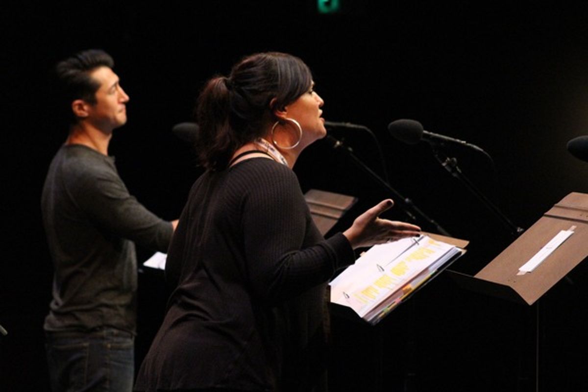 Costs of Living Rehearsal. Photo by Andrew Garrett. Property of Village Theatre. at 