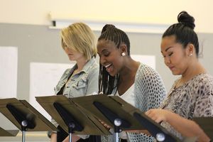 String Rehearsal. Photo by Andrew Garrett. Property of Village Theatre. @ BroadwayWorld String Rehearsal. Photo by Andrew Garrett. Property of Village Theatre. Photo