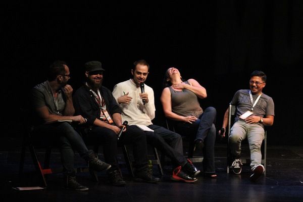 How to Break Talkback.  Photo by Andrew Garrett. Property of Village Theatre. Photo