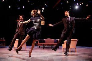 Sean McGibbon (Cosmo Brown), Tessa Grady (Kathy Selden), and Mark Evans (Don Lockwood) @ BroadwayWorld Sean McGibbon (Cosmo Brown), Tessa Grady (Kathy Selden), and Mark Evans (Don Lockwood Photo