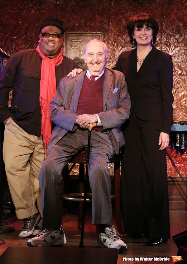 Stew, Fyvush Finkel and Beth Leavel attend a Special Press Preview at 54 Below on Feb Photo