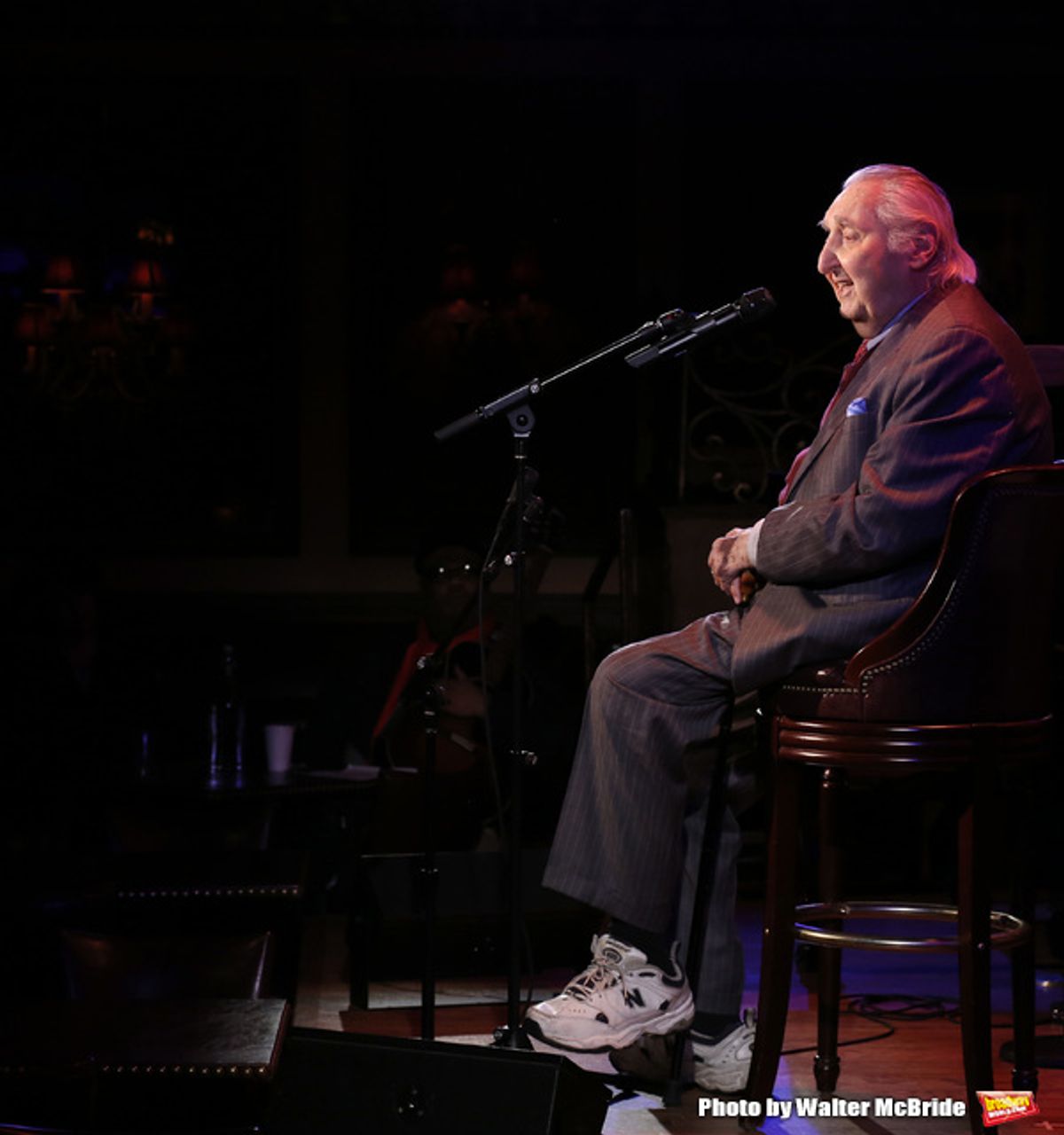 Fyvush Finkel performs a preview of his show with Steve Michaels at the piano and Ian Finkel at the xylophone at 54 Below on February 21, 2014 in New York City. at 