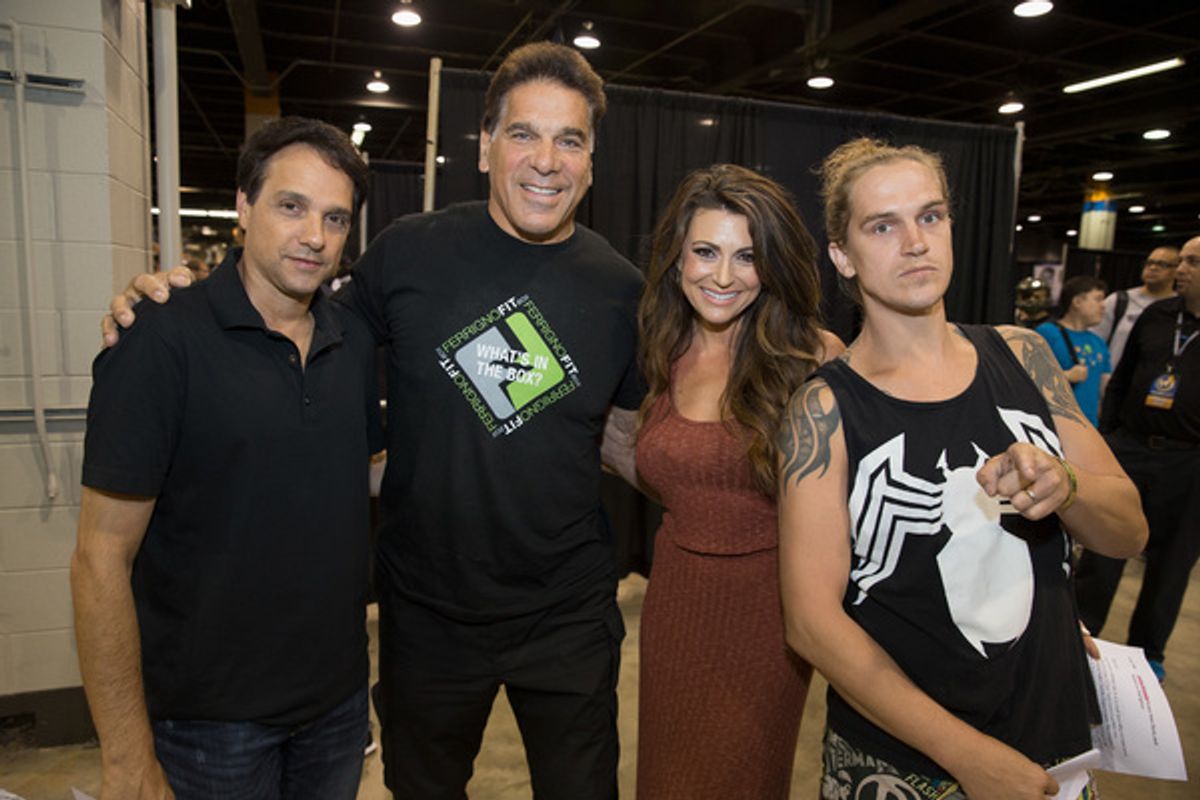 Ralph Macchio, Lou Ferringo, Cerina Vincent and Jason Mewes at Wizard World Chicago Heroes Honoring Heroes Event on August 18, 2016 in Rosemont, Illinois. at 