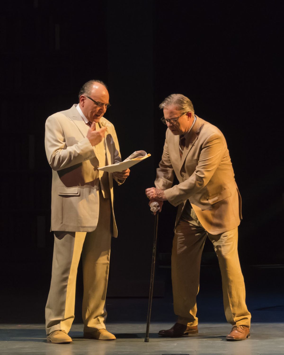 A scene from the Midwest Premiere of Kenneth Jones' â€"Alabama Storyâ€ at Peninsula Players through Sept. 4.  From left are Greg Vinkler and James Leaming as senators in 1959 Montgomery, Alabama. at 