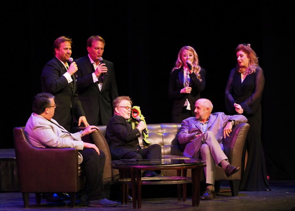 David Bossert, James C. Mulligan, Rex Smith, Paul Williams, Kermit The Frog, Carly Bracco, Roy P. Disney, and Morgan Brittany at 