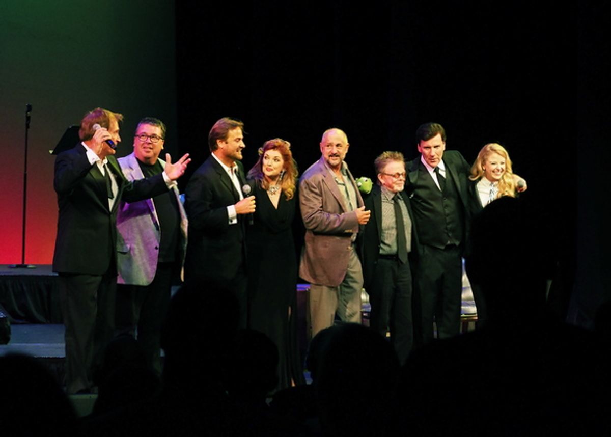 Rex Smith, David Bossert, James C. Mulligan, Morgan Brittany, Roy P. Disney, Kermit The Frog, Paul Williams, Paul Boland, and Carly Bracco at 