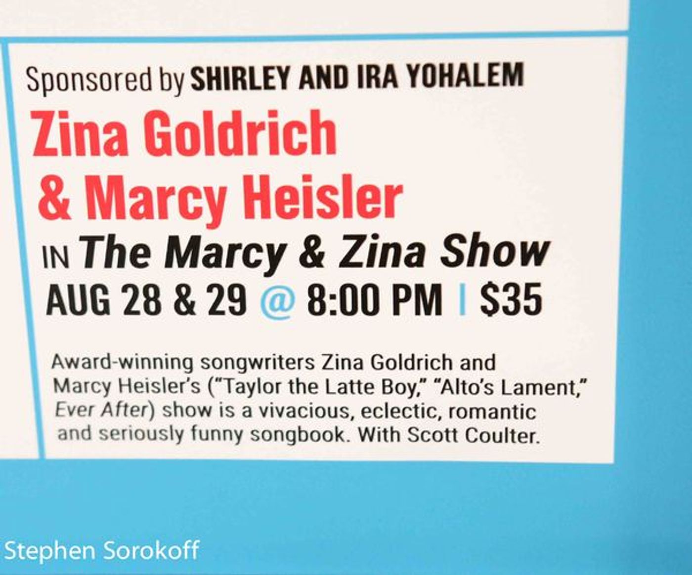 Photo Coverage: Marcy Heisler & Zina Goldrich Bring Their Show To Mr. Finn's Cabaret Photo Coverage: Marcy Heisler & Zina Goldrich Bring Their Show To Mr. Finn's Cabaret Image