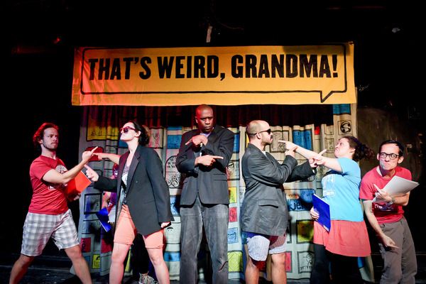 (left to right) Barrel of Monkeys company members Caleb Probst, Zoe Schwartz, Bradfor Photo