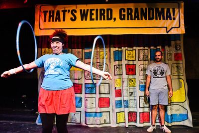 (left to right) Barrel of Monkeys company members Katie Suib and Brandon Cloyd perfo Photo