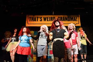 (left to right) Barrel of Monkeys company members Kassi Bleifuss, Zoe Schwartz, Katie Suib, Brandon Cloyd, Nick Hart (center), Tai Palmgren, Caleb Probst and Kurt Chiang perform â€"The Ten Diamonds & Sisters†in THAT’S WEIRD, GRANDMA: It Came from the @ BroadwayWorld (left to right) Barrel of Monkeys company members Kassi Bleifuss, Zoe Schwartz, Katie Photo