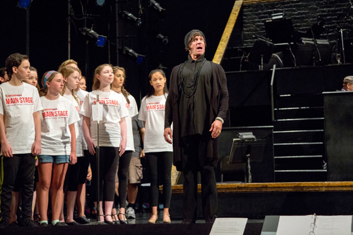 R. Lowe and the kids of Camp Broadway at 