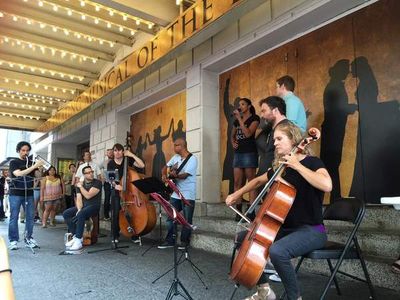 Renee Elise Goldsberry, Rory O'Malley, & The Ham4Ham Band Photo
