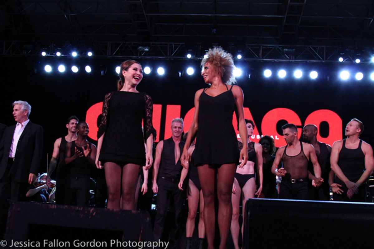 Bianca Marroquin, Lana Gordon and the cast of Chicago at 