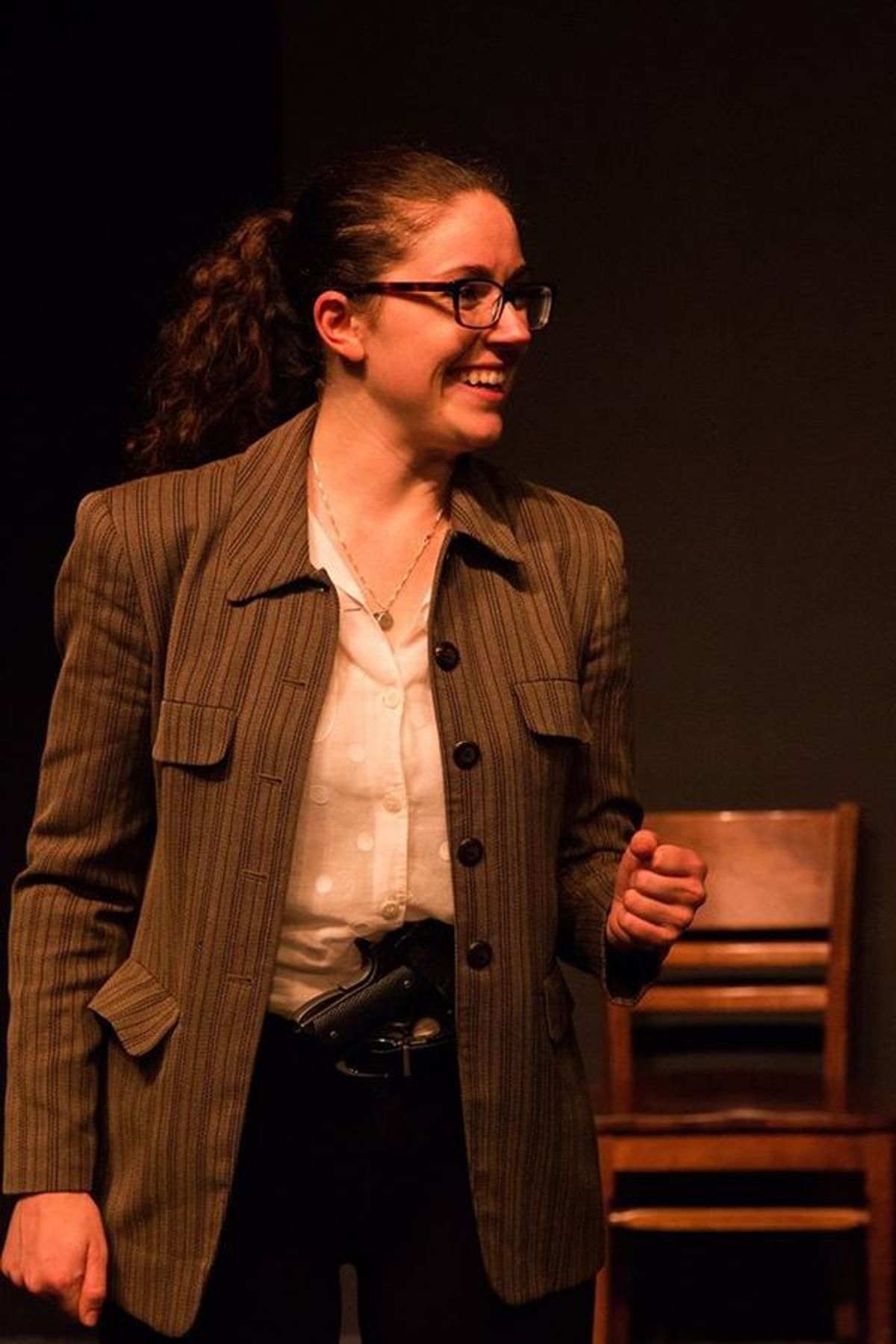 KAYLA CRAWFORD (Dr. Watson) from the Lakewood Playhouse Production of 'The 3 Person Comedic HOUND OF THE BASKERVILLES' at 