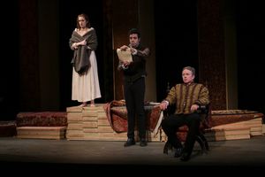 Brenda Joyner, Rudy Roushdi, and Darragh Kennan in The Winter's Tale. Photo by John U Photo