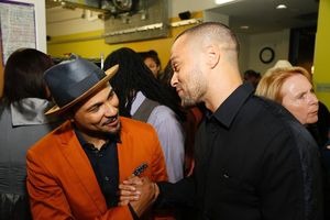 Cast member Jason Dirden and actor Jesse Williams Photo