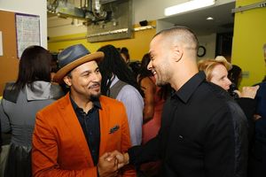 Cast member Jason Dirden and actor Jesse Williams Photo