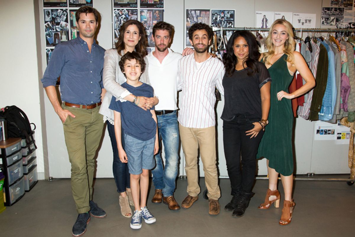 Andrew Rannells, Stephanie J. Block, Anthony Rosenthal, Christian Borle, Brandon Uranowitz, Tracie Thoms, Stephanie J. Block at 