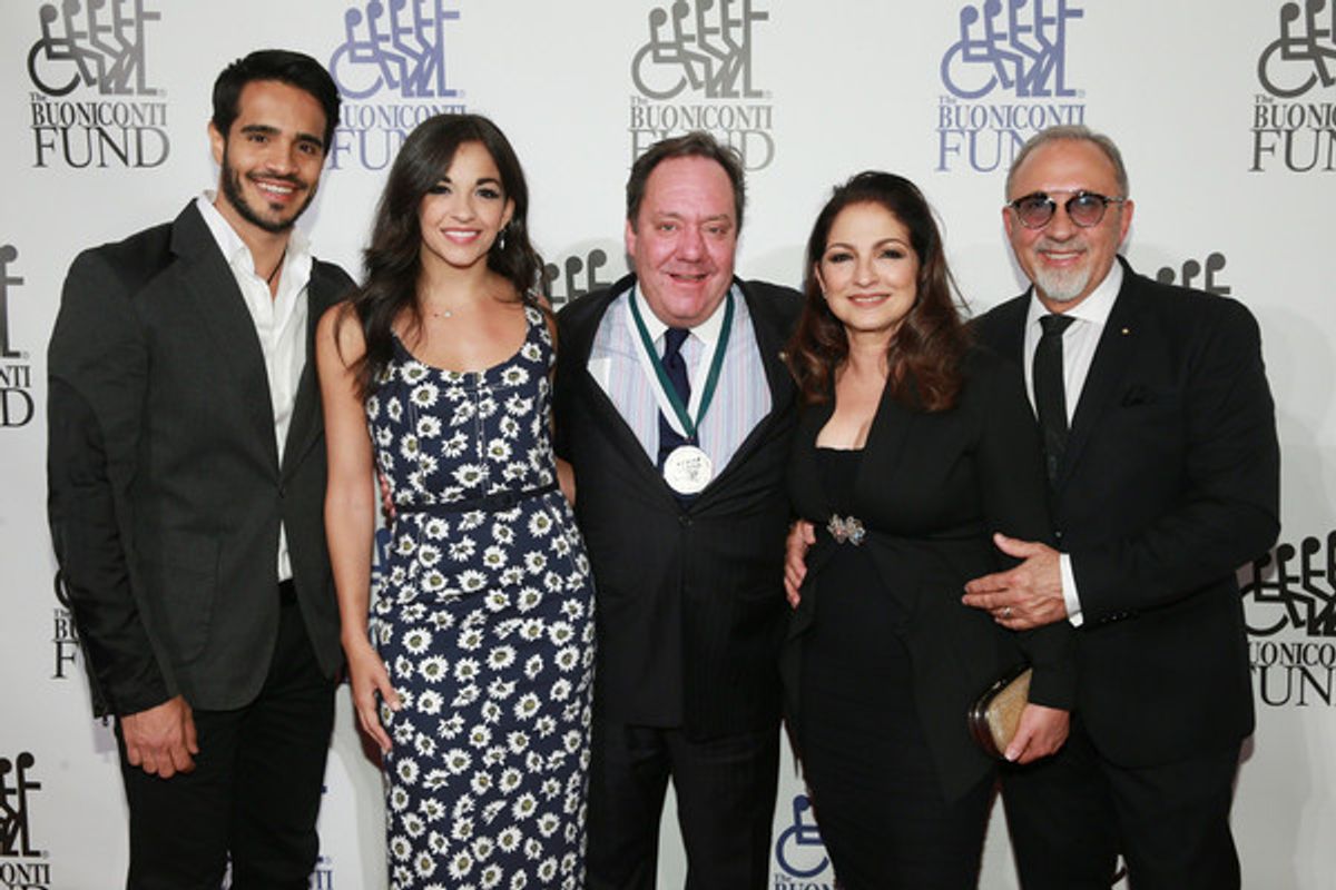 Ektor Rivera, Ana Villafane, James L. Nederlander, Gloria Estefan and Emilio Estefan at 