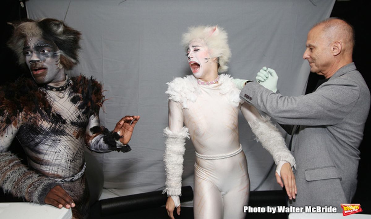 Sharrod Williams and Georgina Pazcoguin with Dr. Barry Kohn makes â€"house calls,â€ visiting 'Cats' cast members Sharrod Williams and Georgina Pazcoguin with Dr. Barry Kohn at 