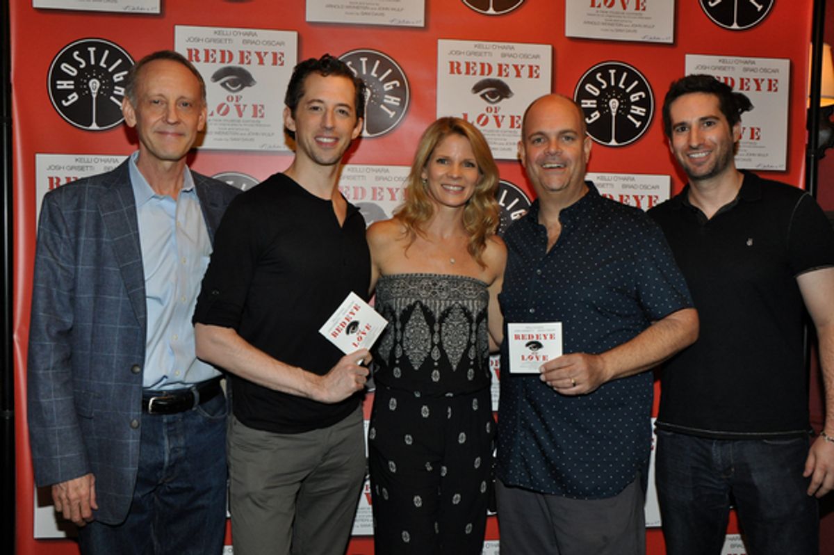 Steve Norman, Josh Grisetti, Kelli O'Hara, Brad Oscar and Greg Brunswick at 