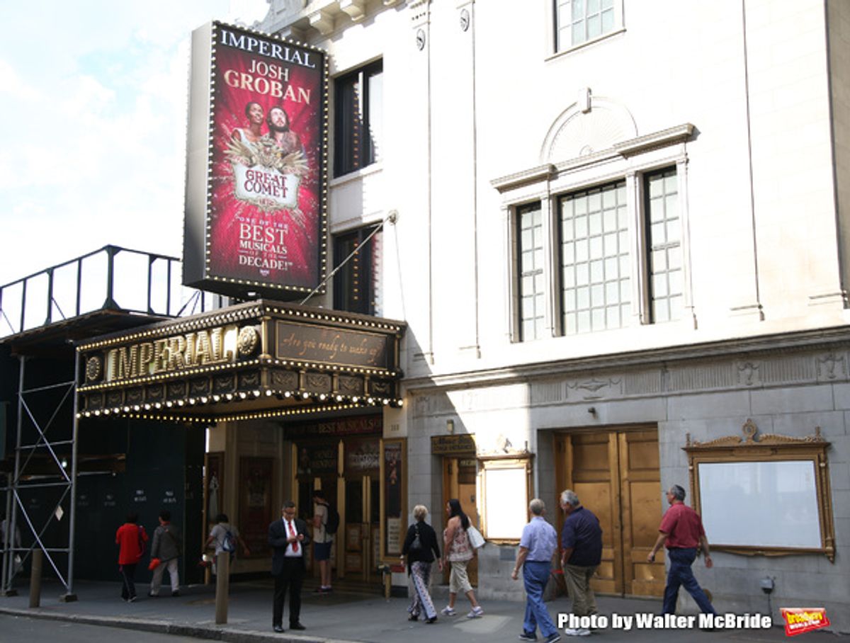 Theatre Marquee unveiling for 'Natasha, Pierre & The Great Comet of 1812' starring Josh Groban and Denee Benton at the Imperial Theatre  on September 15, 2016 in New York City. at 