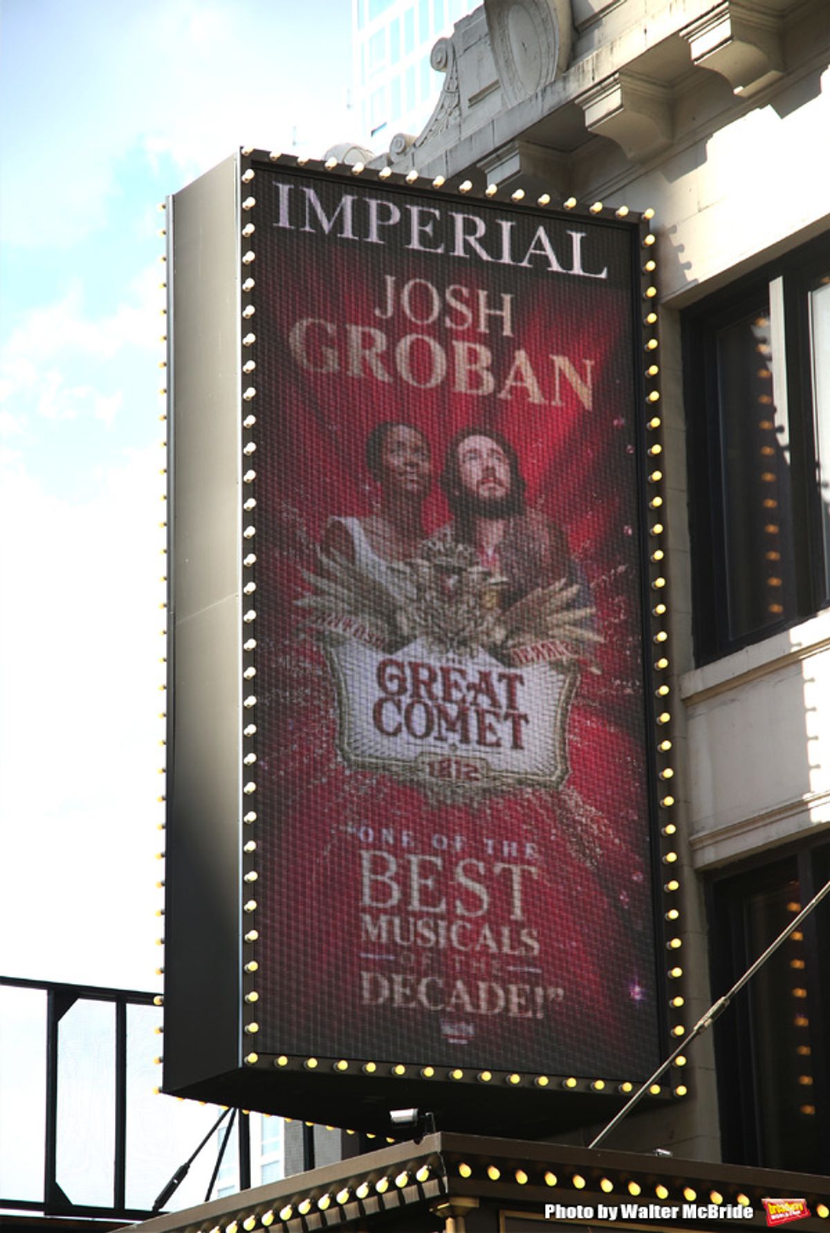 Theatre Marquee unveiling for 'Natasha, Pierre & The Great Comet of 1812' starring Josh Groban and Denee Benton at the Imperial Theatre  on September 15, 2016 in New York City. at 