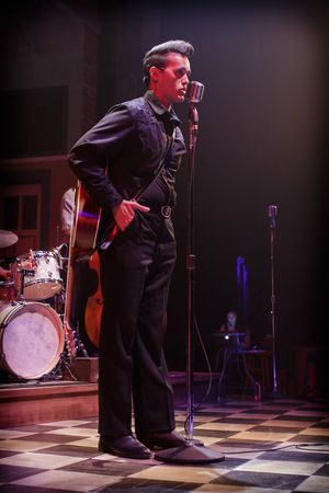Johnny Cash (Justin Figueroa) is the Man in Black @ BroadwayWorld Johnny Cash (Justin Figueroa) is the Man in Black Photo