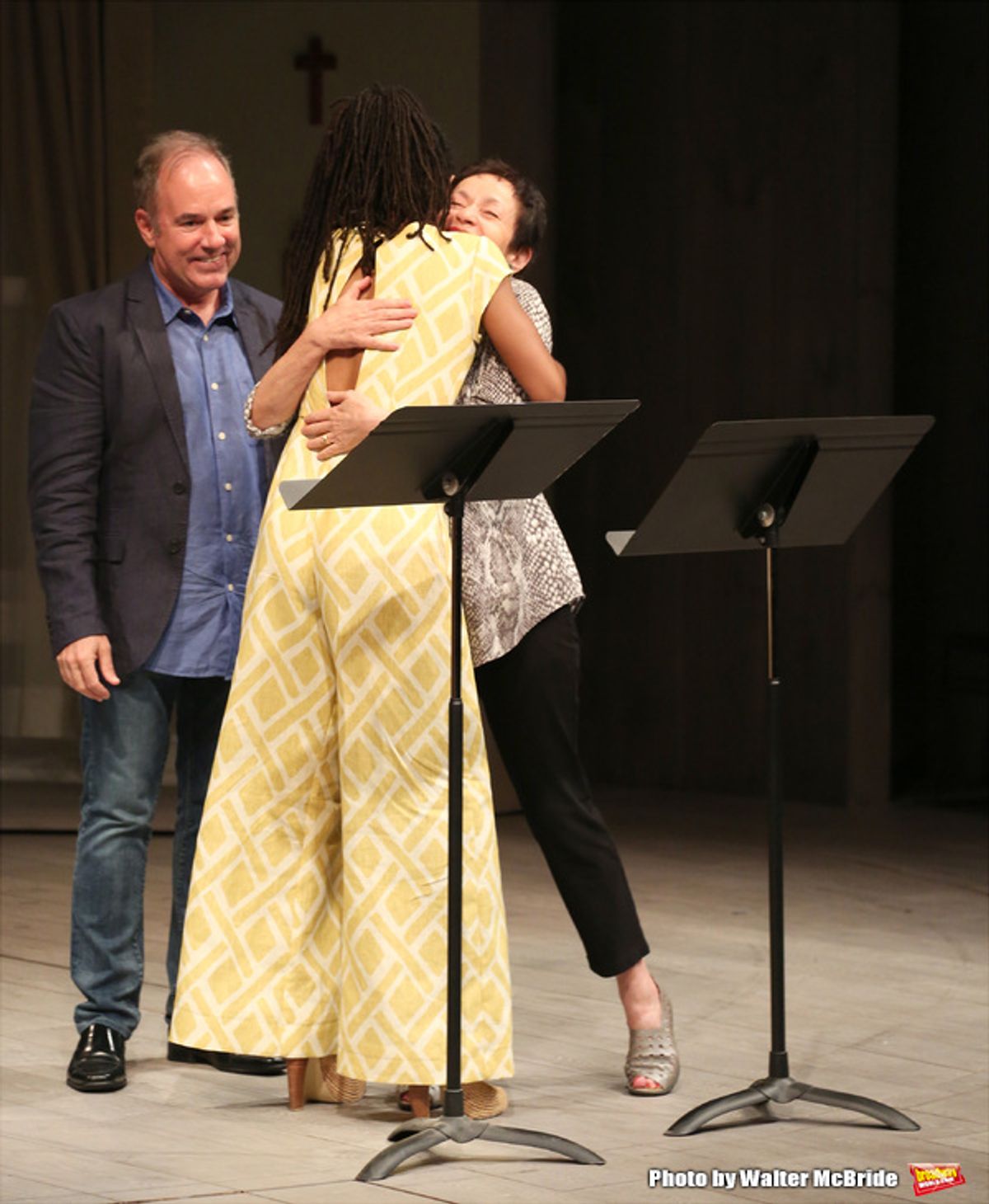 Chisa Hutchinson, Lynn Ahrens and Stephen Flaherty at 